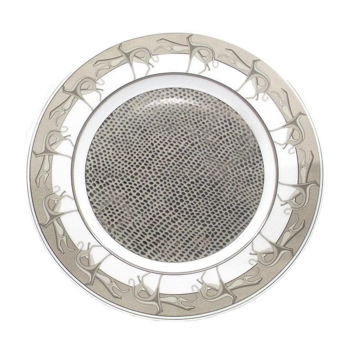 TRUSSARDI SET 4 DISH PORCELLANA DIVE DIMERS OF LIMOGES FRANCE Platinum Finish A-0600