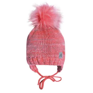 Tuque d'hiver avec pompon détachable et cordon - Rose multi - Perlimpinpin