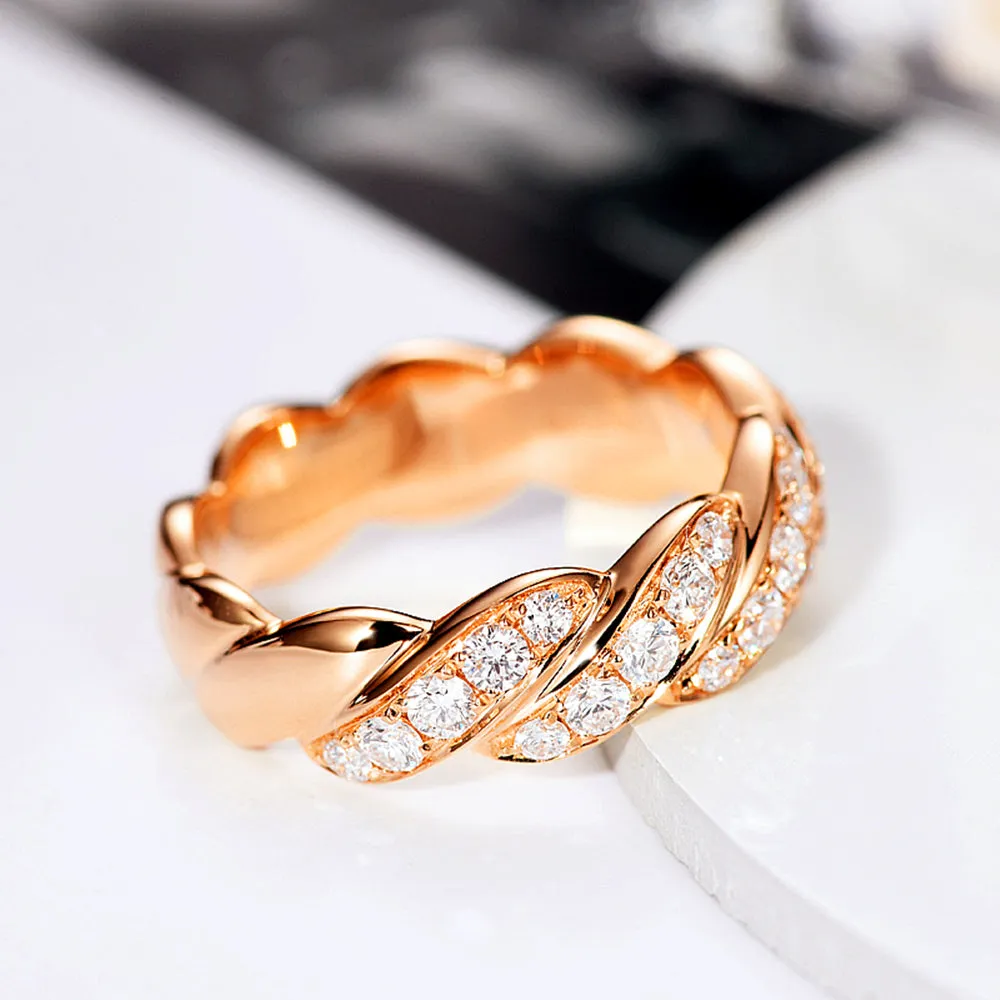 Twist Band Diamond Pave Ring