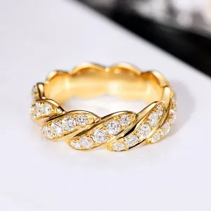 Twist Band Diamond Pave Ring