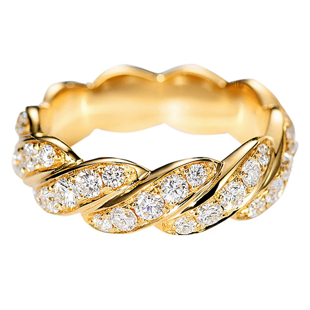 Twist Band Diamond Pave Ring