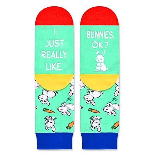 Unique Rabbit Lover Gifts Novelty Rabbit Gifts for Boys and Girls Fun Rabbit Socks for Kids Easter Gifts, Gifts for 7-10 Years Old
