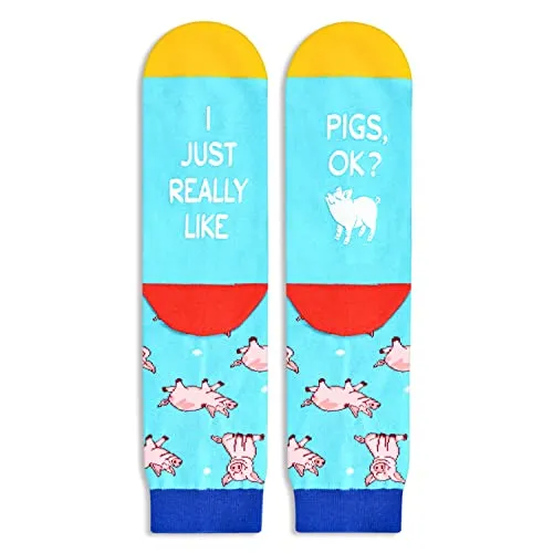 Unisex Funny Pig Socks, Pig Gifts for Women Men, Fun Pig Gifts for Farmers, Cute Piggy Socks