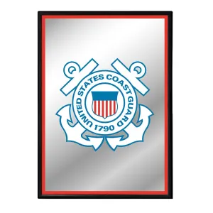 US Coast Guard: Vertical Framed Mirrored Wall Sign