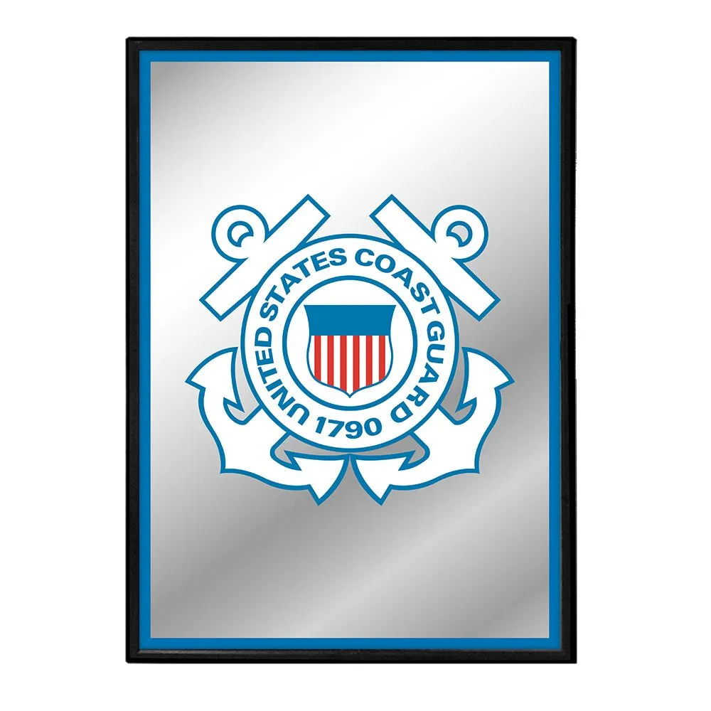 US Coast Guard: Vertical Framed Mirrored Wall Sign
