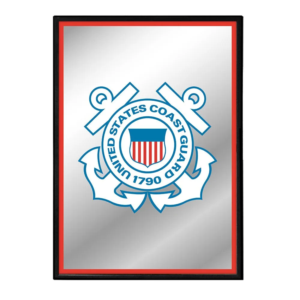 US Coast Guard: Vertical Framed Mirrored Wall Sign