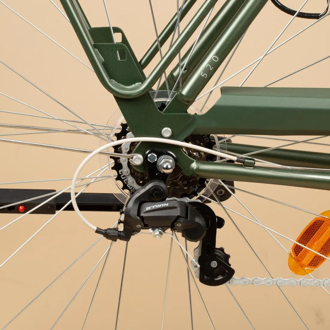 VELO DE VILLE ELOPS 520 CADRE HAUT KAKI