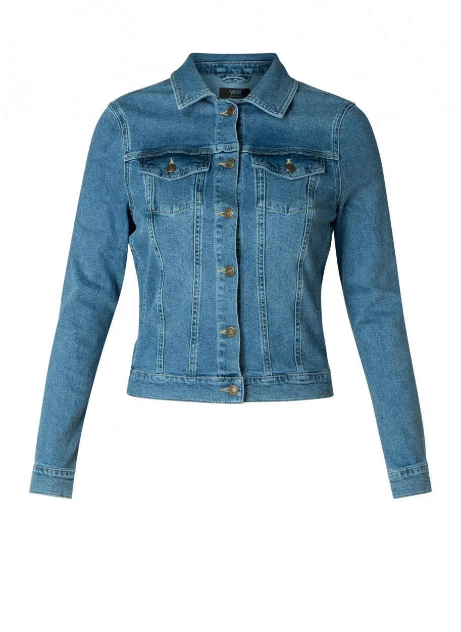Veste de Jeans Hannan Taille Plus (Bleach Blue Denim) de Yesta