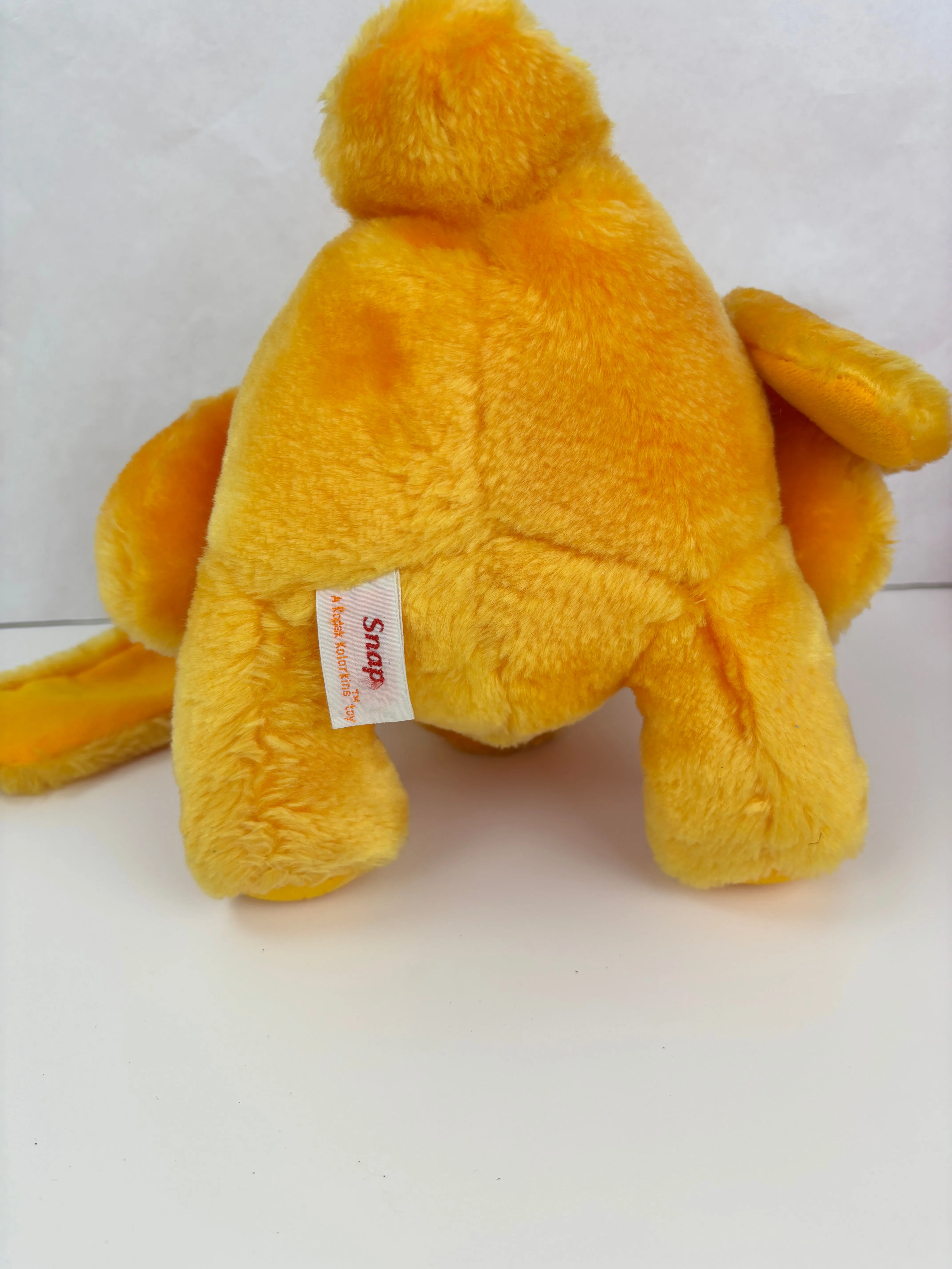 Vintage Kodak Kolorkins Plush Snap 1989 Stuffed Animal Yellow 8" Used W/ Tag