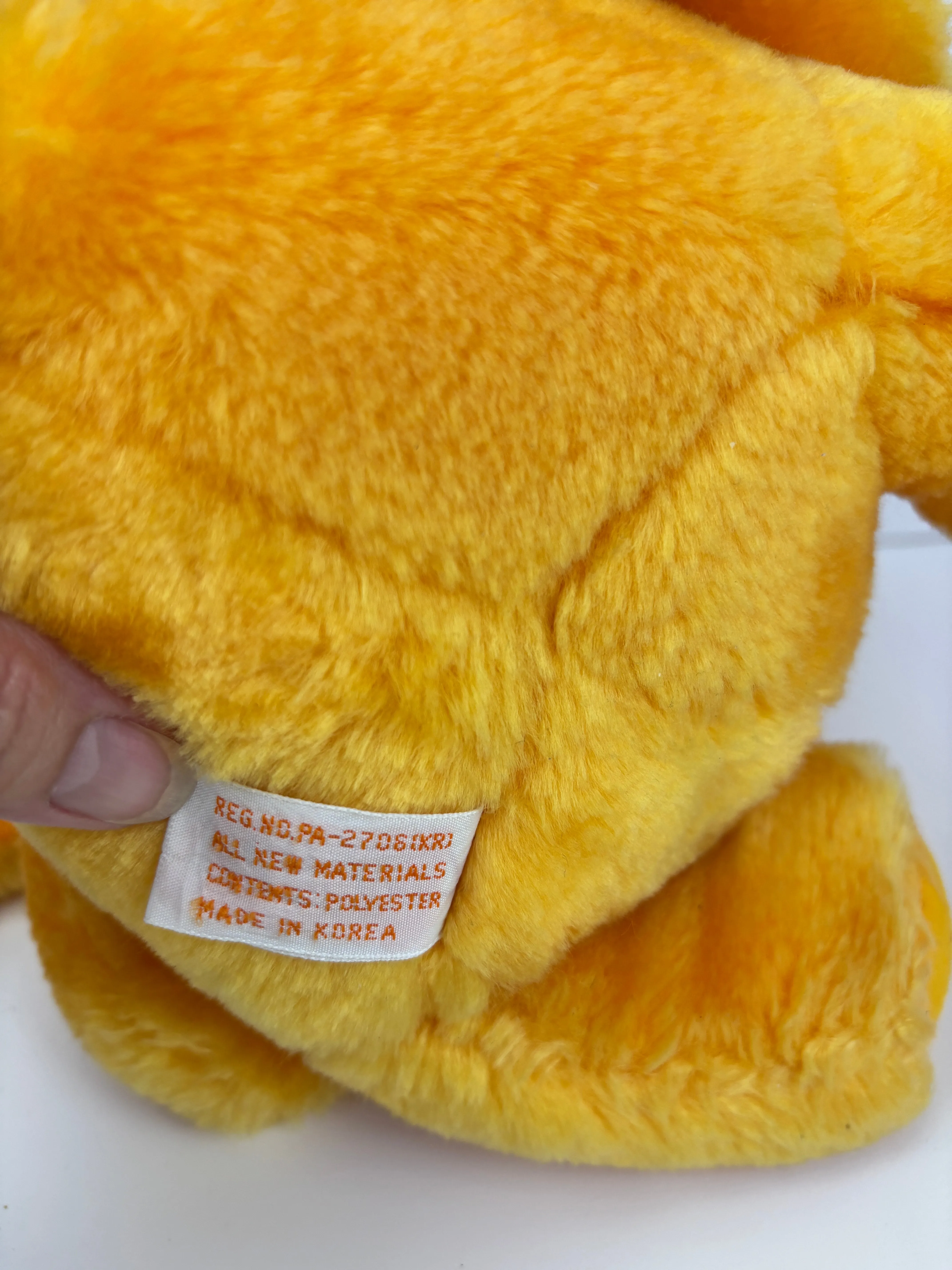 Vintage Kodak Kolorkins Plush Snap 1989 Stuffed Animal Yellow 8" Used W/ Tag