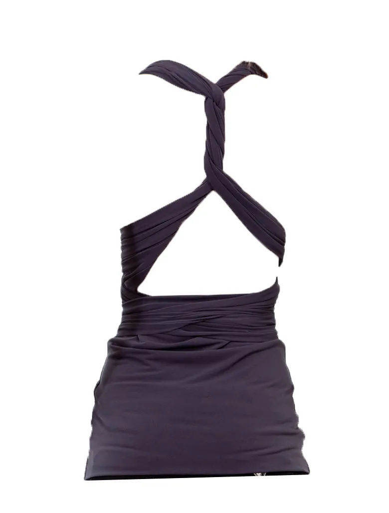 VON VONNI Women's Grey Transformer Wrap Top VVT001 NWT