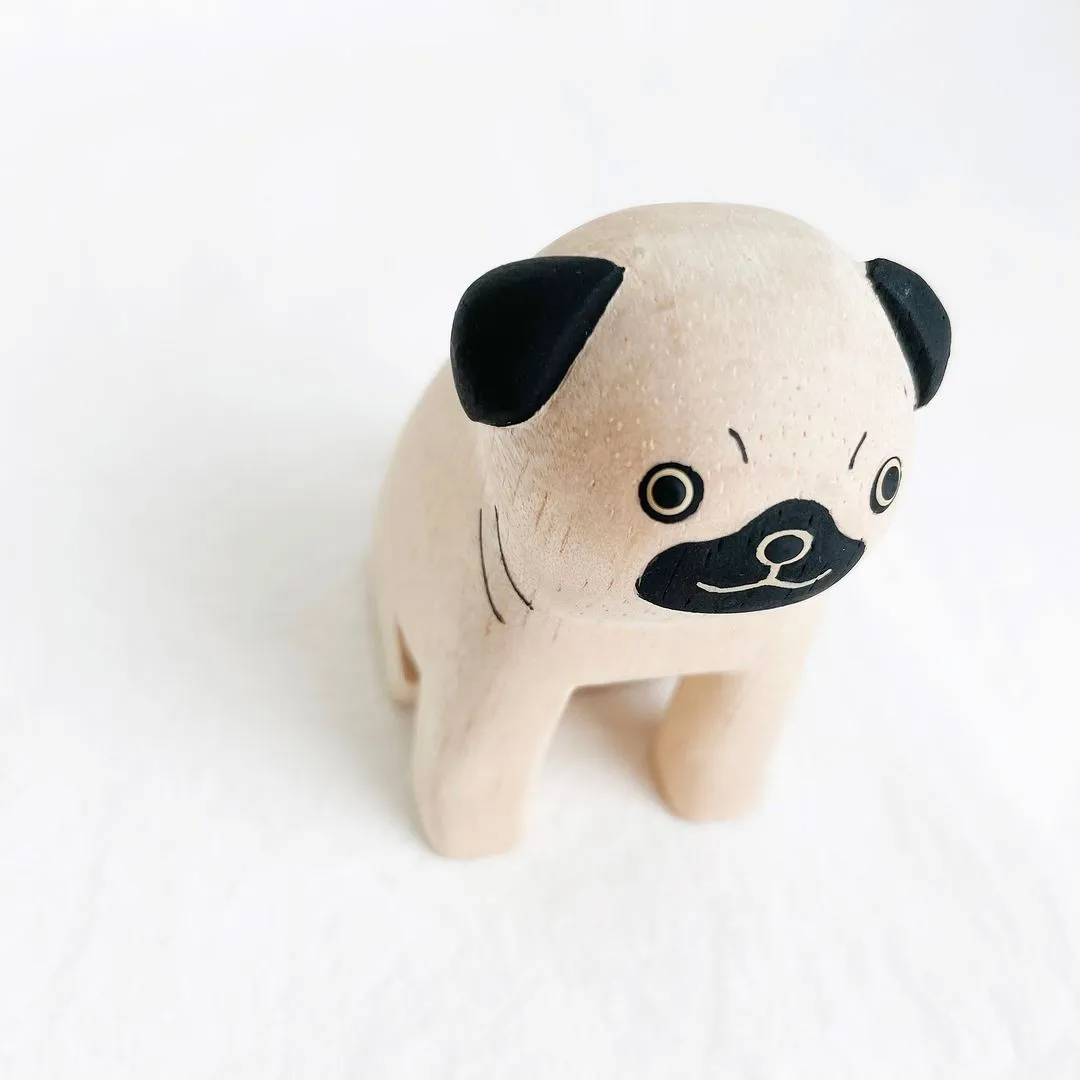 Wee Wooden Pug