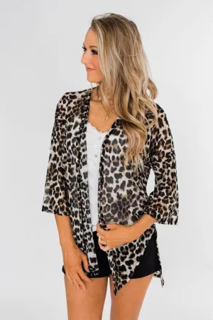 Wild For You Kimono- Animal Print
