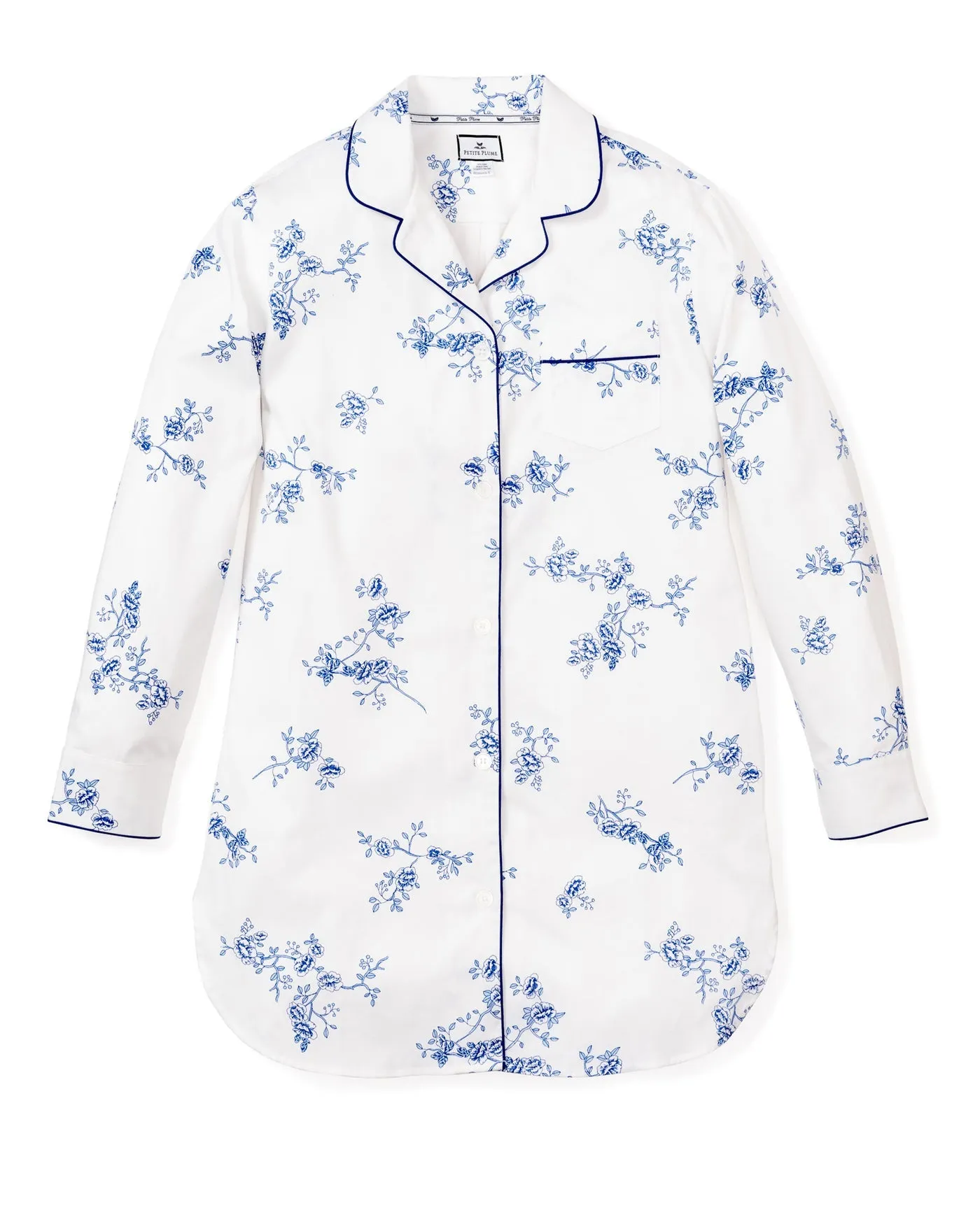 Women's Indigo Floral Twill Nightshirt