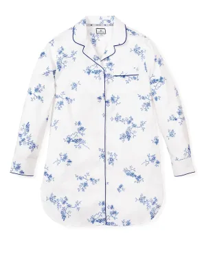 Women's Indigo Floral Twill Nightshirt