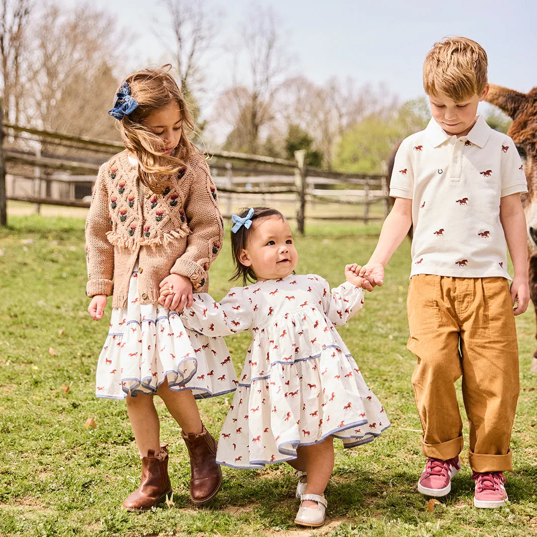 Womens Kalani Dress - Tiny Horses || Pink Chicken