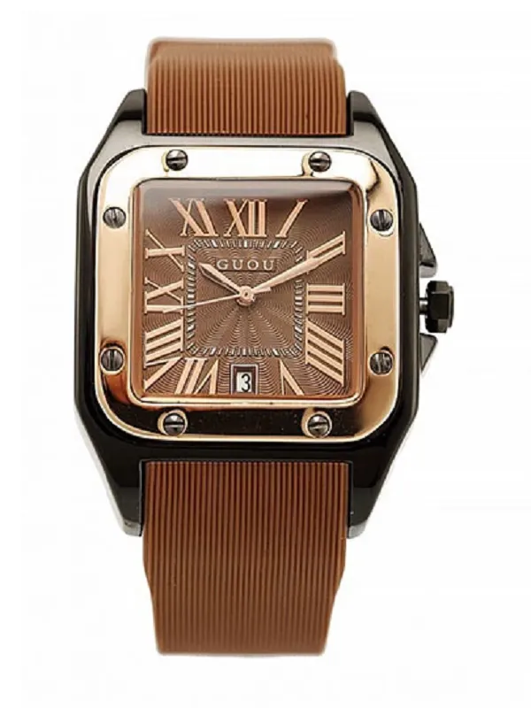 Women's Watch square calendar dial silicone strap simple watch