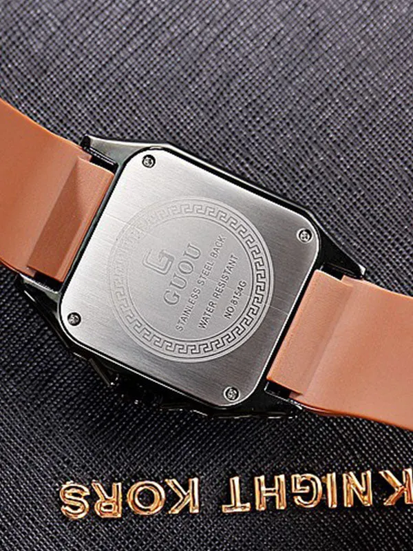 Women's Watch square calendar dial silicone strap simple watch