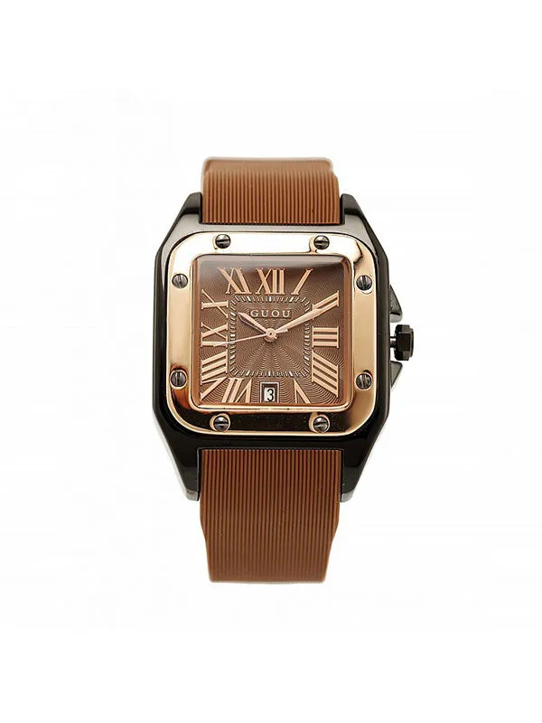 Women's Watch square calendar dial silicone strap simple watch
