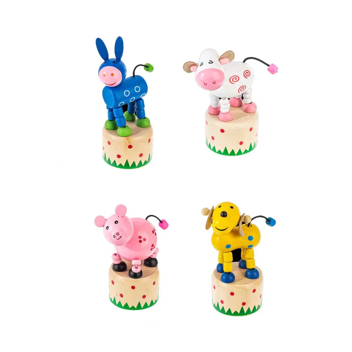 Wooden Farm Push Puppets