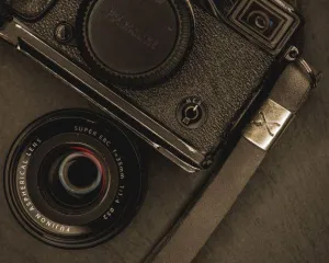 X Leather Camera Strap  Grey 15mm - Silver X