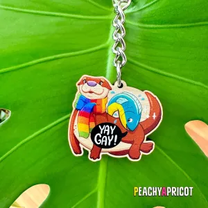 Yay Gay Otter Keychain