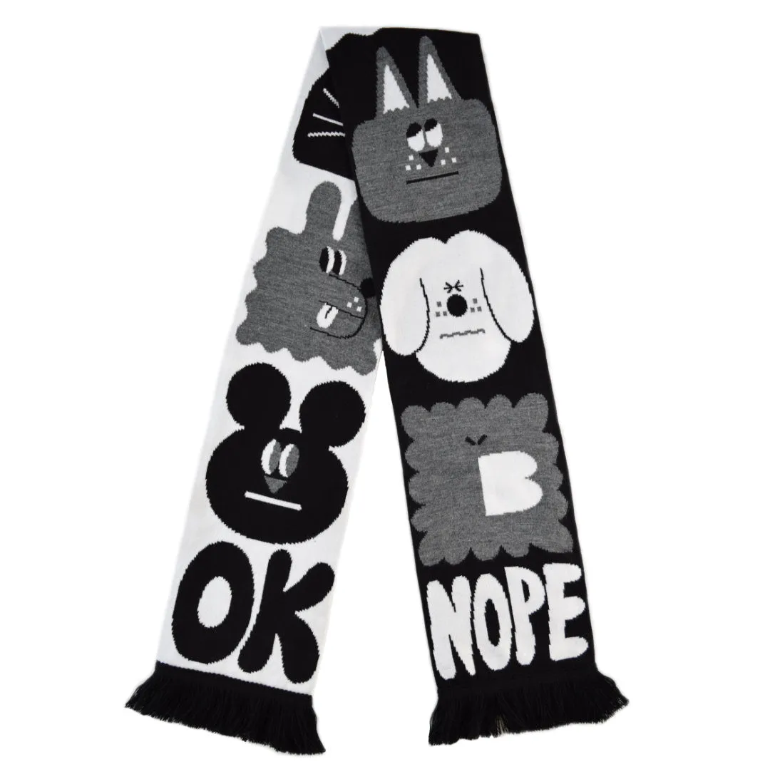 YUK FUN Chit Chat Scarf - Black & White