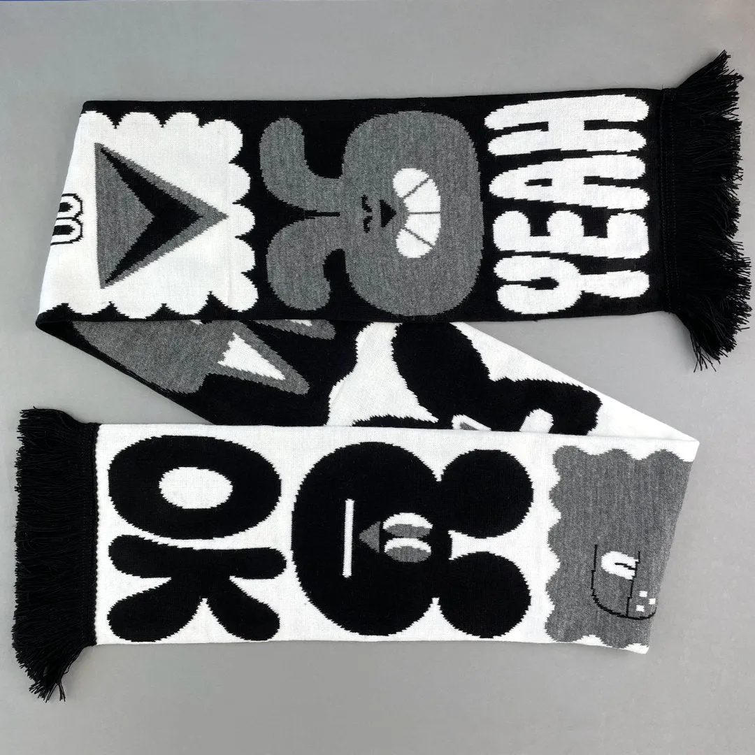 YUK FUN Chit Chat Scarf - Black & White