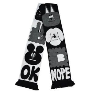 YUK FUN Chit Chat Scarf - Black & White