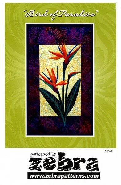 Zebra Patterns Bird of Paradise Tropical Flower Applique Quilt Pattern