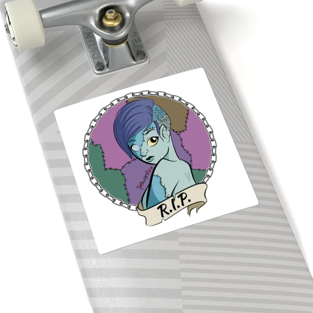 Zombie Girl Square Stickers  by Ravenfox