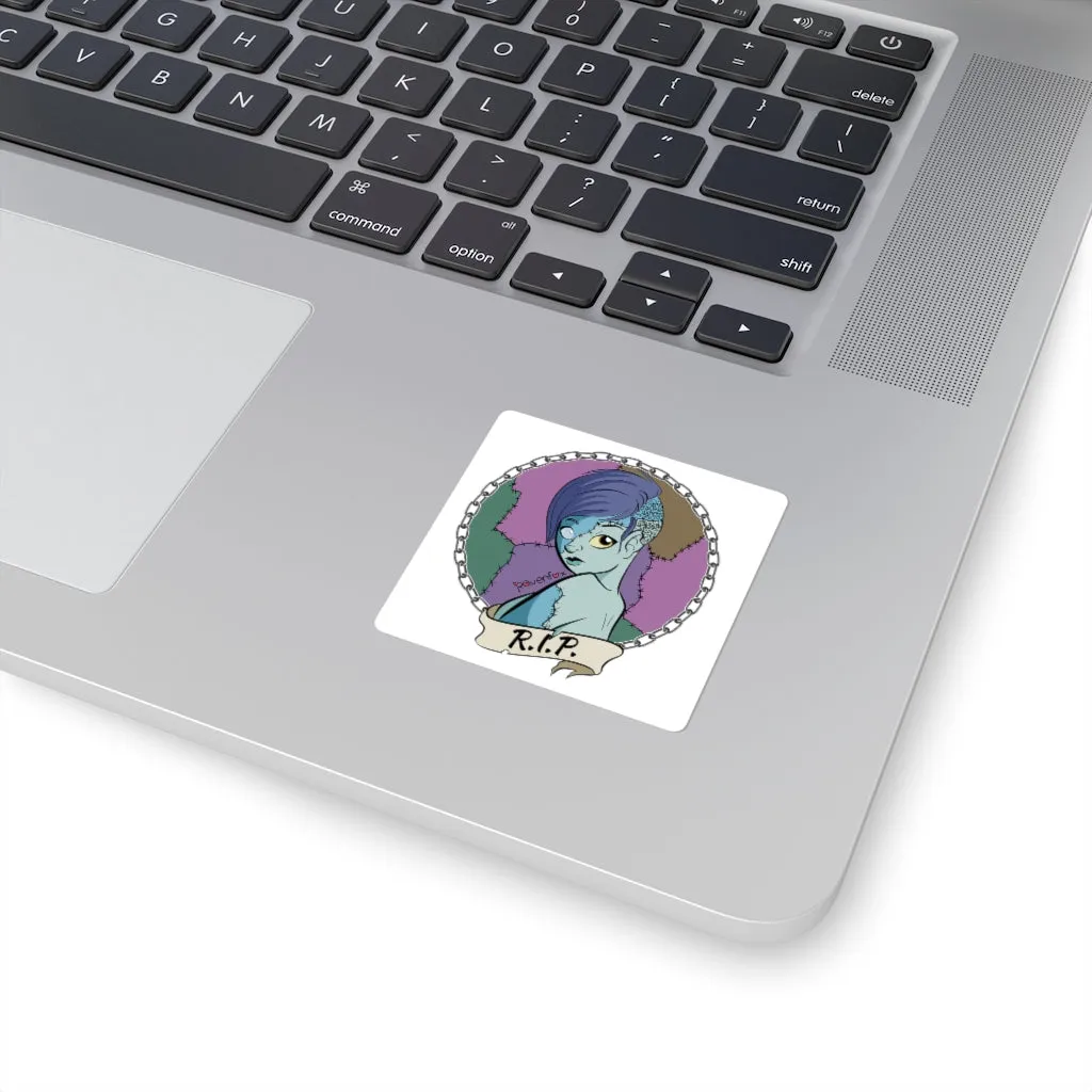 Zombie Girl Square Stickers  by Ravenfox