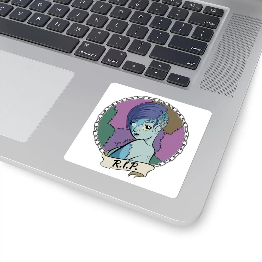 Zombie Girl Square Stickers  by Ravenfox